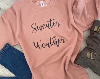 Sweater Weather slogan sweater, Cosy Autumnal Jumper