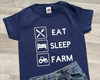 Eat, Sleep, Farm Kids Tractor T-shirt, Young Farmer, Future Farmer