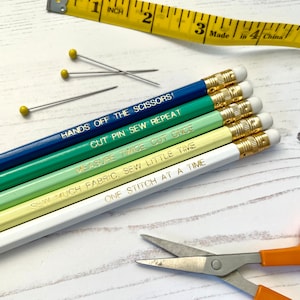 Sewing Themed Pencil Set - Quilter - Seamstress - Love Sewing