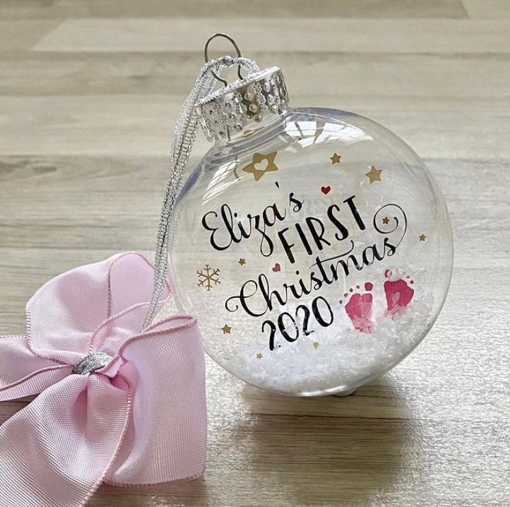 Personalised Baby's First Christmas Bauble 2025, 1st Christmas Ornament