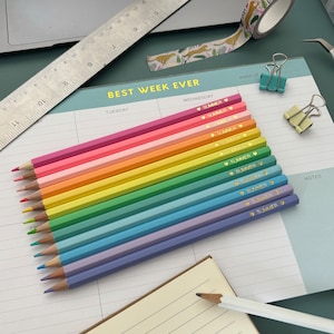 Set di matite colorate pastello personalizzate, matite personalizzate con nome per bambini