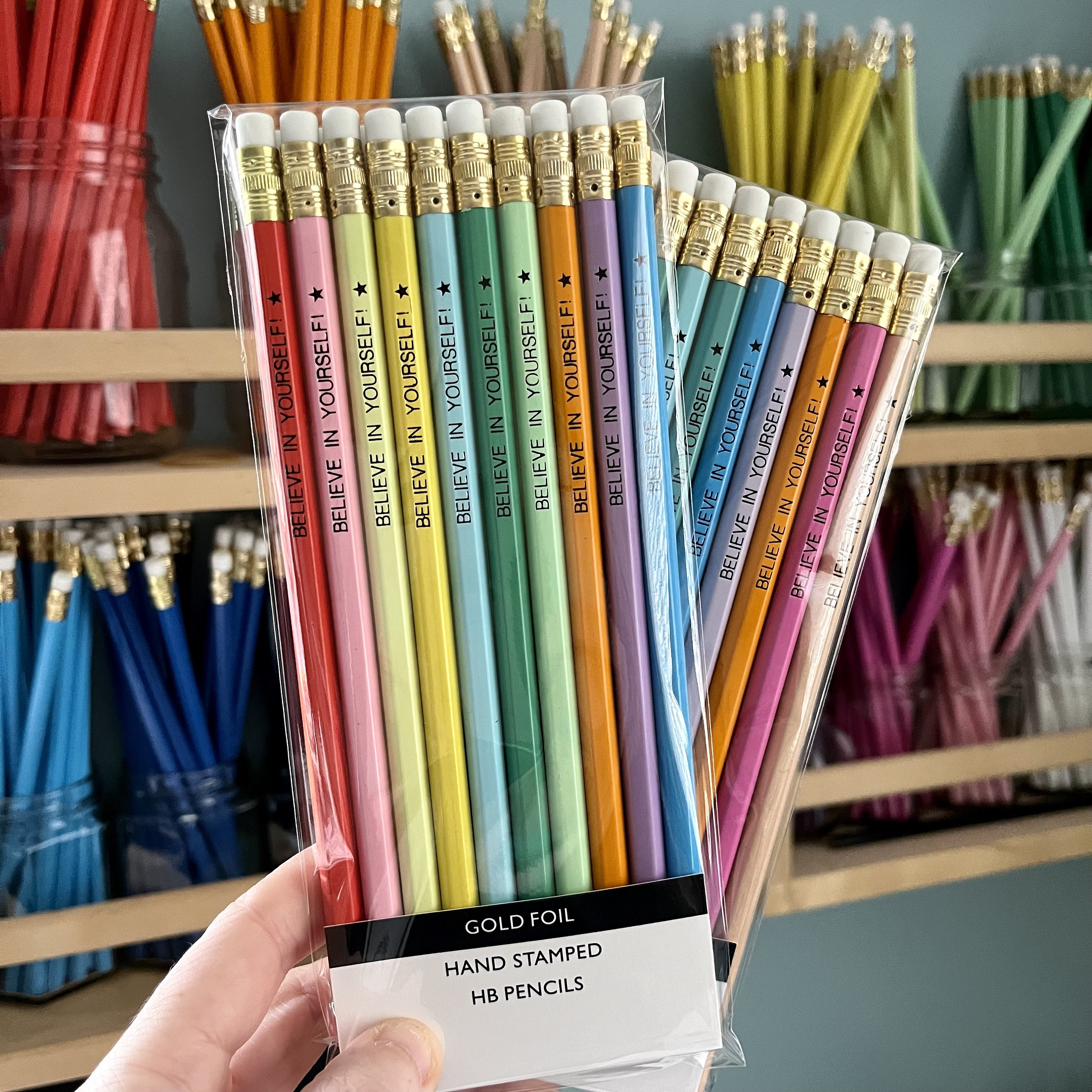 Personalised HB Pencil Set, Black Foil Text, Bulk Pencils, Class Gift, Wedding Favour, Hen Party