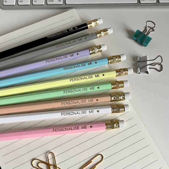 Personalised Pencil Set: Custom Text HB Pencils, Bulk Packs