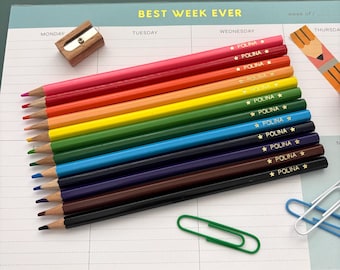 Personalised Colouring Pencil Set, Customised Children's Name Pencils