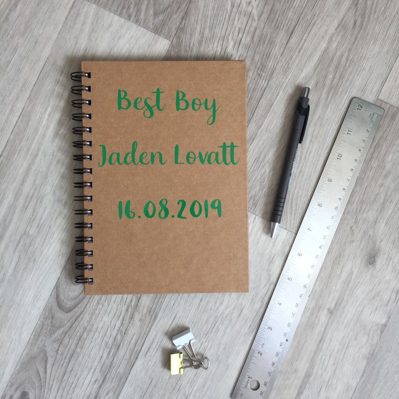 A5/A6 Personalised Spiral Bound Hard backed Lined Notebook, Left Handed Notebook Green