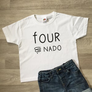 Four-nado, Fournado Cute Birthday Outfit, 4th Birthday, Boys Fourth Birthday