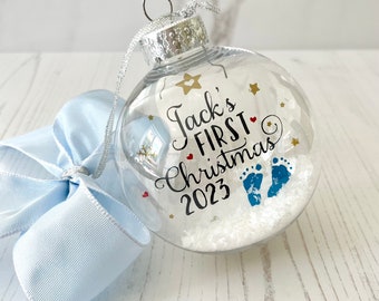 Personalised Baby's First Christmas Bauble 2023, 1st Christmas Ornament
