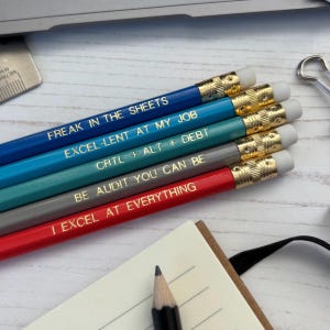 Spreadsheet-Themed HB Pencils | Funny Office Gift | Accountant & Finance Stationery