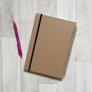 A5/A6 Personalised Spiral Bound Hard backed Lined Notebook, Left Handed Notebook image 9