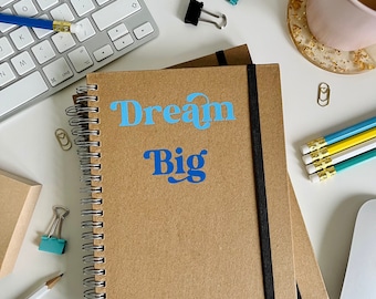 Dream Big Notebook & Optional HB Pencil Set - Letter Box Gift - Positive Mindset