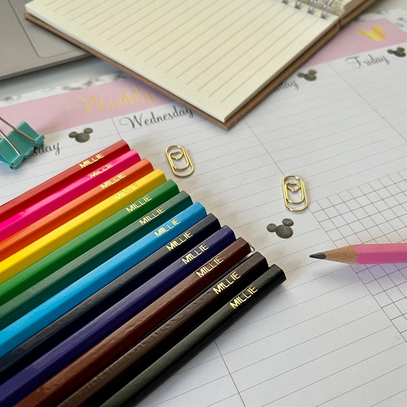 Juego de lápices para colorear personalizados, lápices personalizados con nombres para niños imagen 2