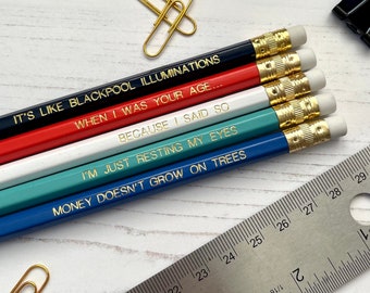 Parental Phrases Inspired Pencil Set - Dad Phrases - Father's Day Gift