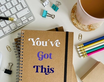 You've Got This Notebook & Optional HB Pencil Set - Letter Box Gift - Positive Mindset