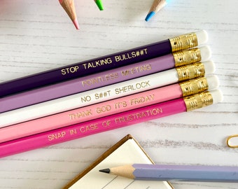 Sarcastic Work Place Inspired Pencil Set - Work Secret Santa Gift - Colleague Present