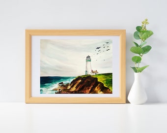 Pintura de acuarela faro