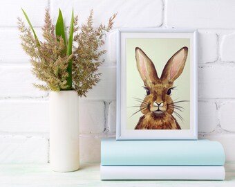 Pintura de acuarela de conejo