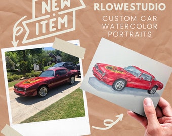 Retrato de coche en acuarela personalizado, arte automovilístico personalizado, regalo para el Día del Padre