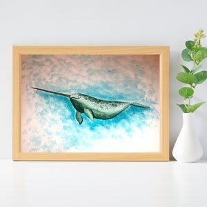 Narwhal Watercolor Painting