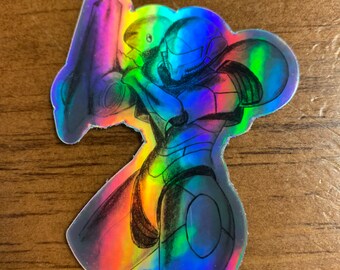 Samus sketch Holo Sticker