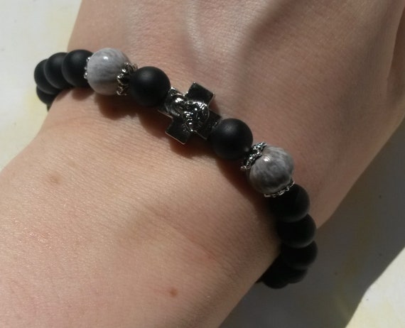 Orthodox Bracelet Tears Of Virgin Mary Beads with Metal Cross Prayer Rope