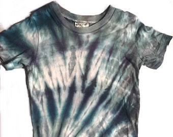 Tie-Dye T Shirt Size 4T-5T Corner Spiral Earth Tones Hand Dyed Toddler Black Bear Brand