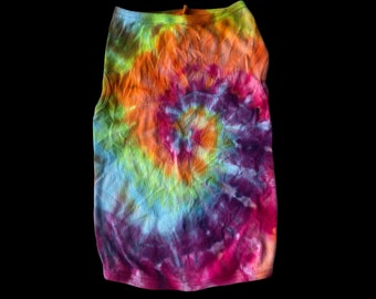 Tie Dye Dog Shirt Tie-Dye Dog Clothing Tank Top Pet Shirt Rainbow Spiral Size 2XL Ice-Dye