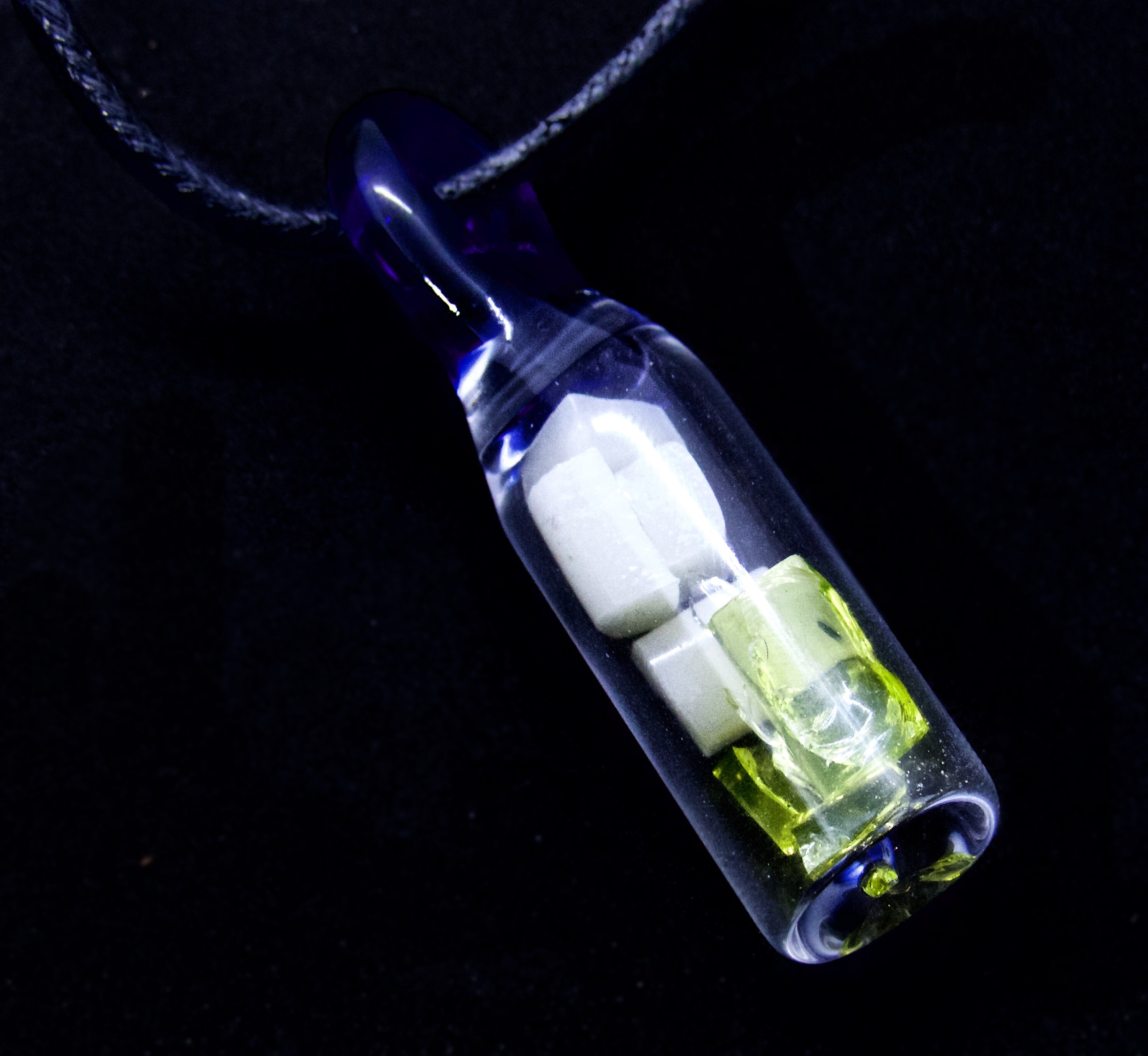 Blacklight Glow in the Dark Blown Glass Pendant Vial Loose Etsy
