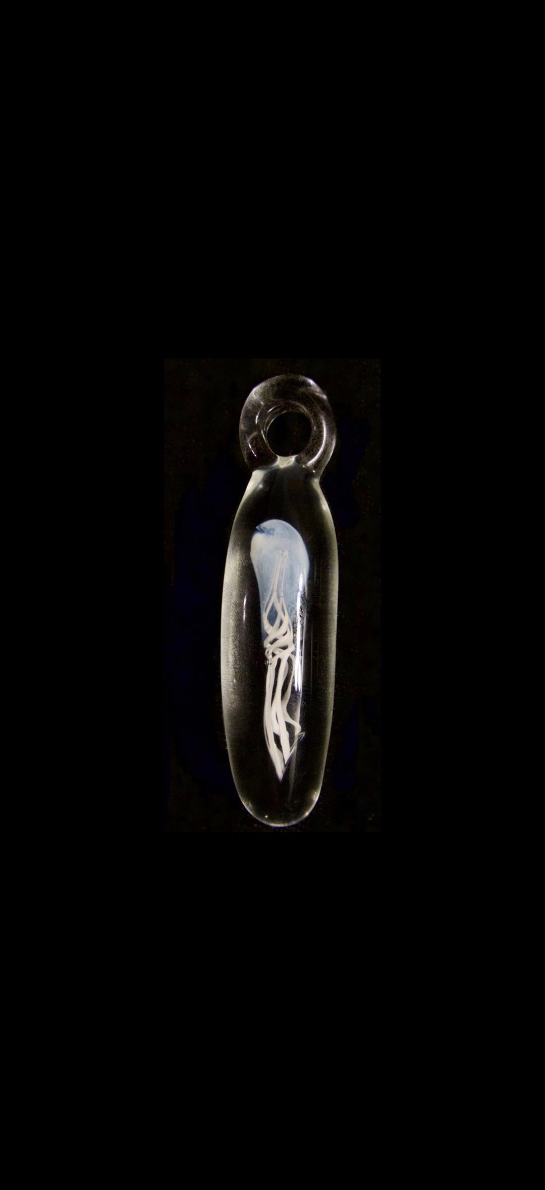 Glass Jellyfish Pendant Choose Your Own Color Hemp! Hand Blown ...