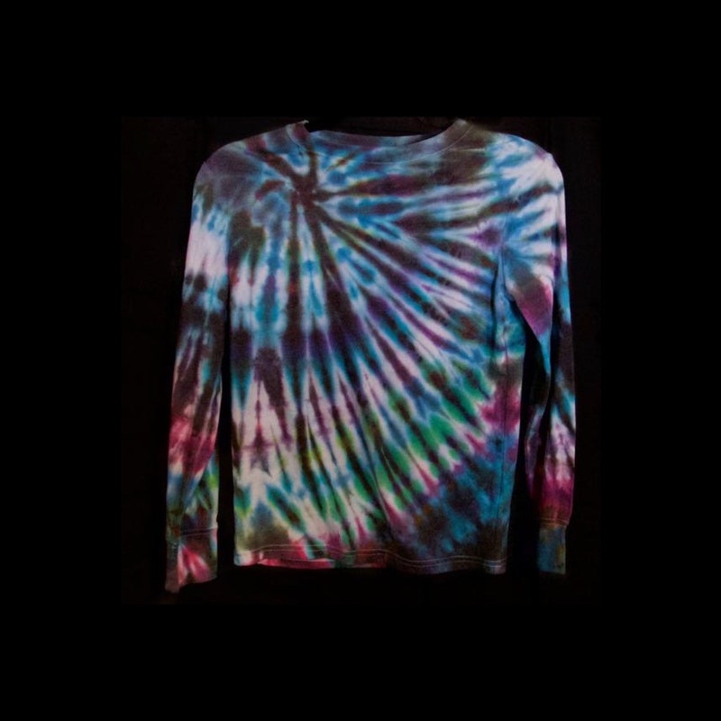 Girls Tie-Dye Soft Organic Cotton Jersey Cap Sleeve Crew Tee | Blues Spiral