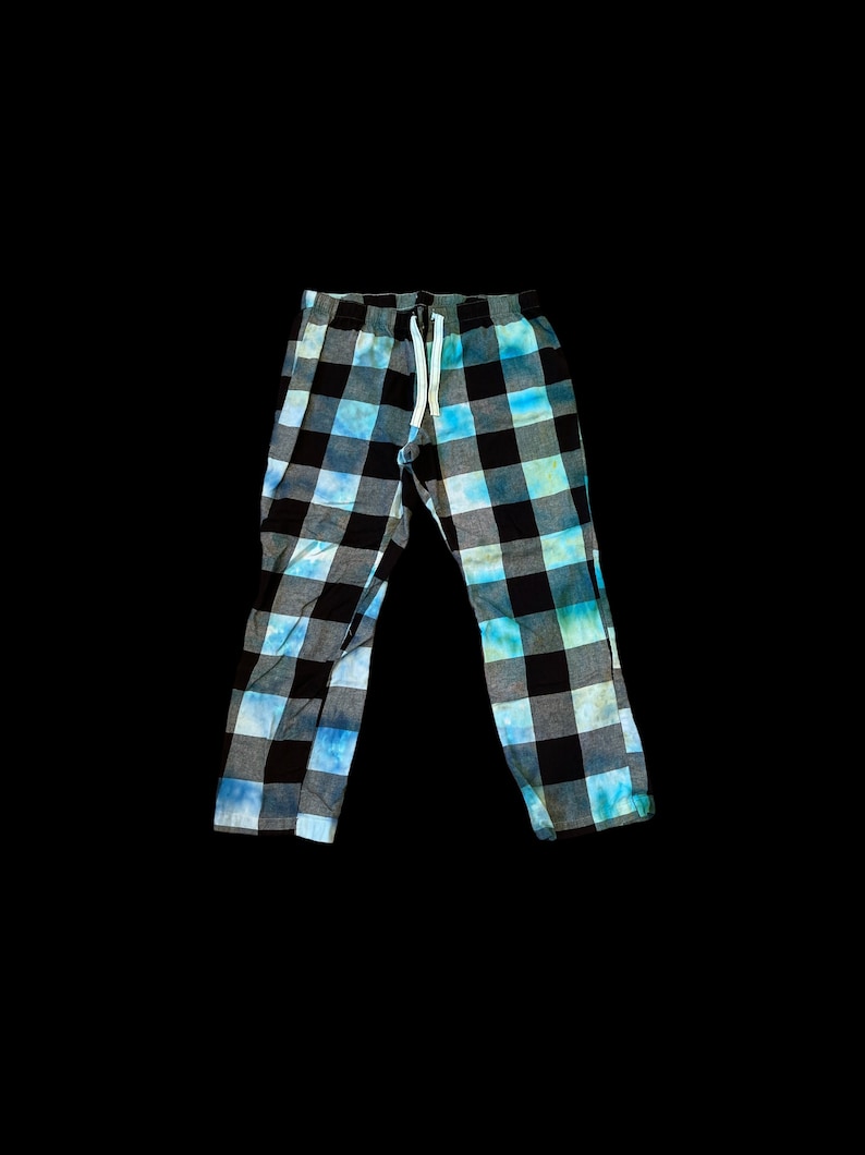 Tie-Dye Unisex Pajama Flannel Pants Size XL Ice-Dyed Hand Dyed Blue Pajamas Old Navy