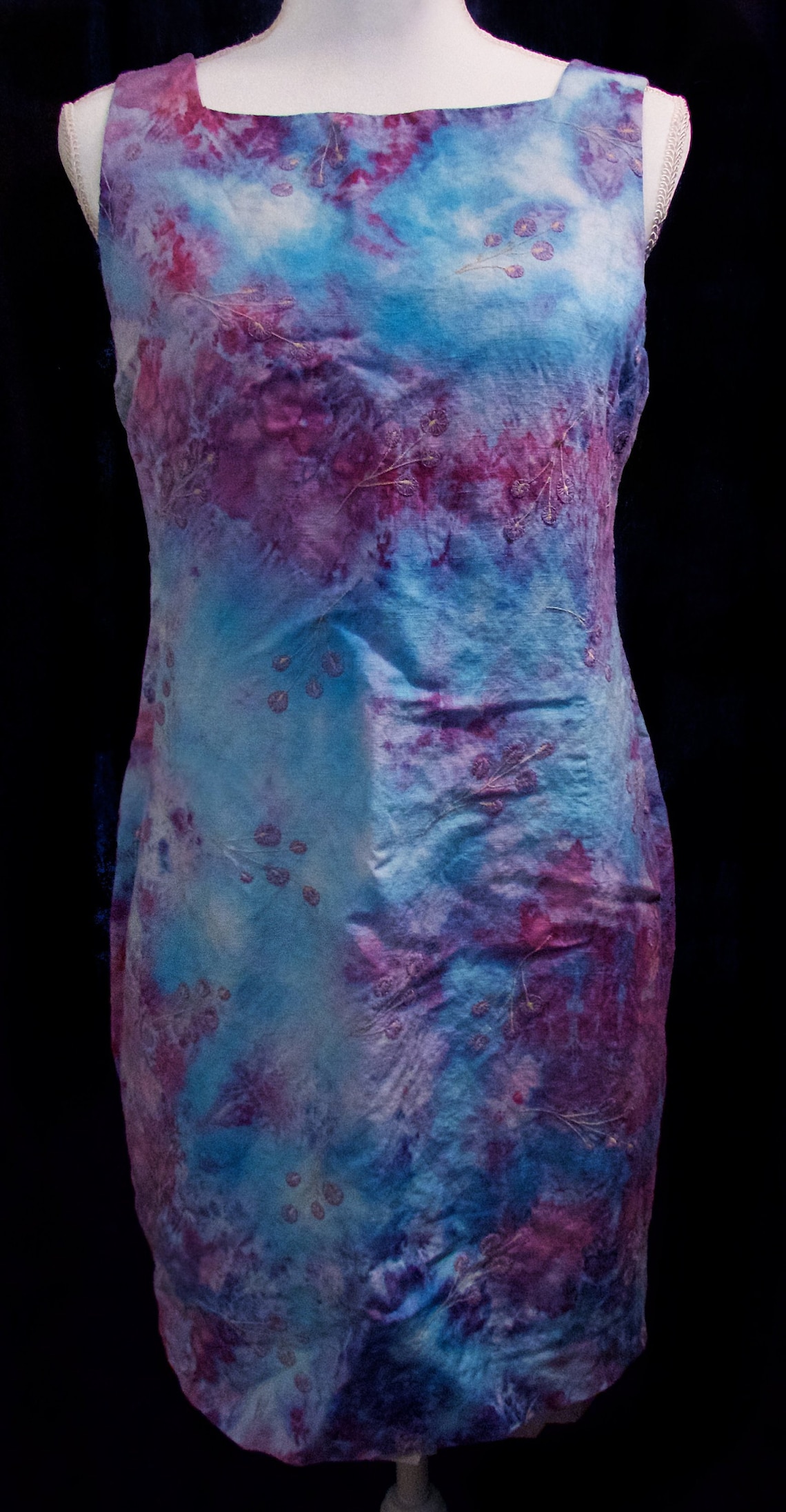 Tie-Dye Women's Dress Size 12 Ice-Dye Purple Blue Pink | Etsy
