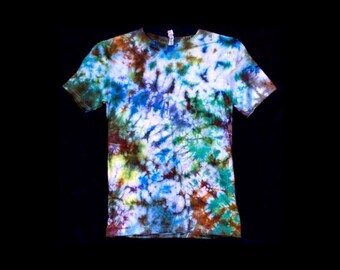 Tie-Dye T Shirt Size Youth S Earth Tones Splatter Hand Dyed Cotton Small
