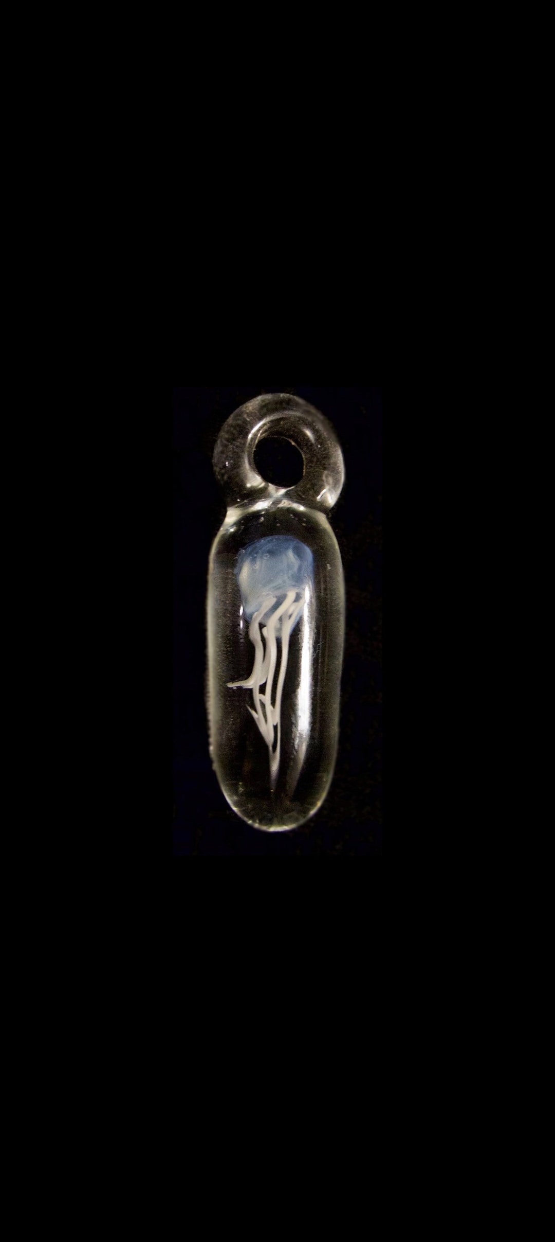 Glass Jellyfish Pendant Hand Blown Lampworking Focal Bead Ocean Sea ...