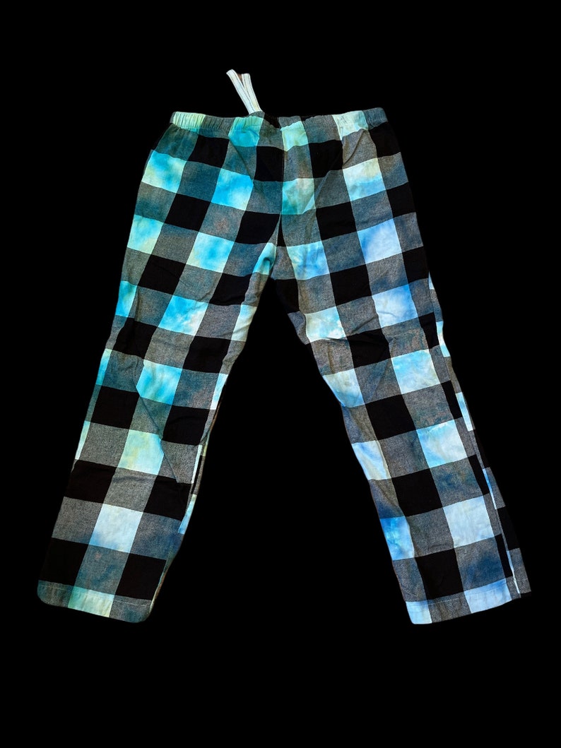 Tie-Dye Unisex Pajama Flannel Pants Size XL Ice-Dyed Hand Dyed Blue Pajamas Old Navy