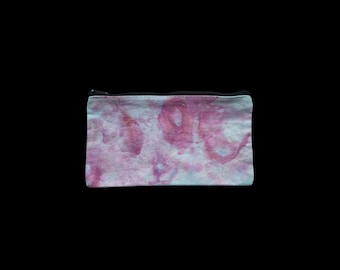 Tie-Dye Makeup Bag Pencil Case Lavender Pink Blue MarblePencil Pouch Zipper Ice-Dyed