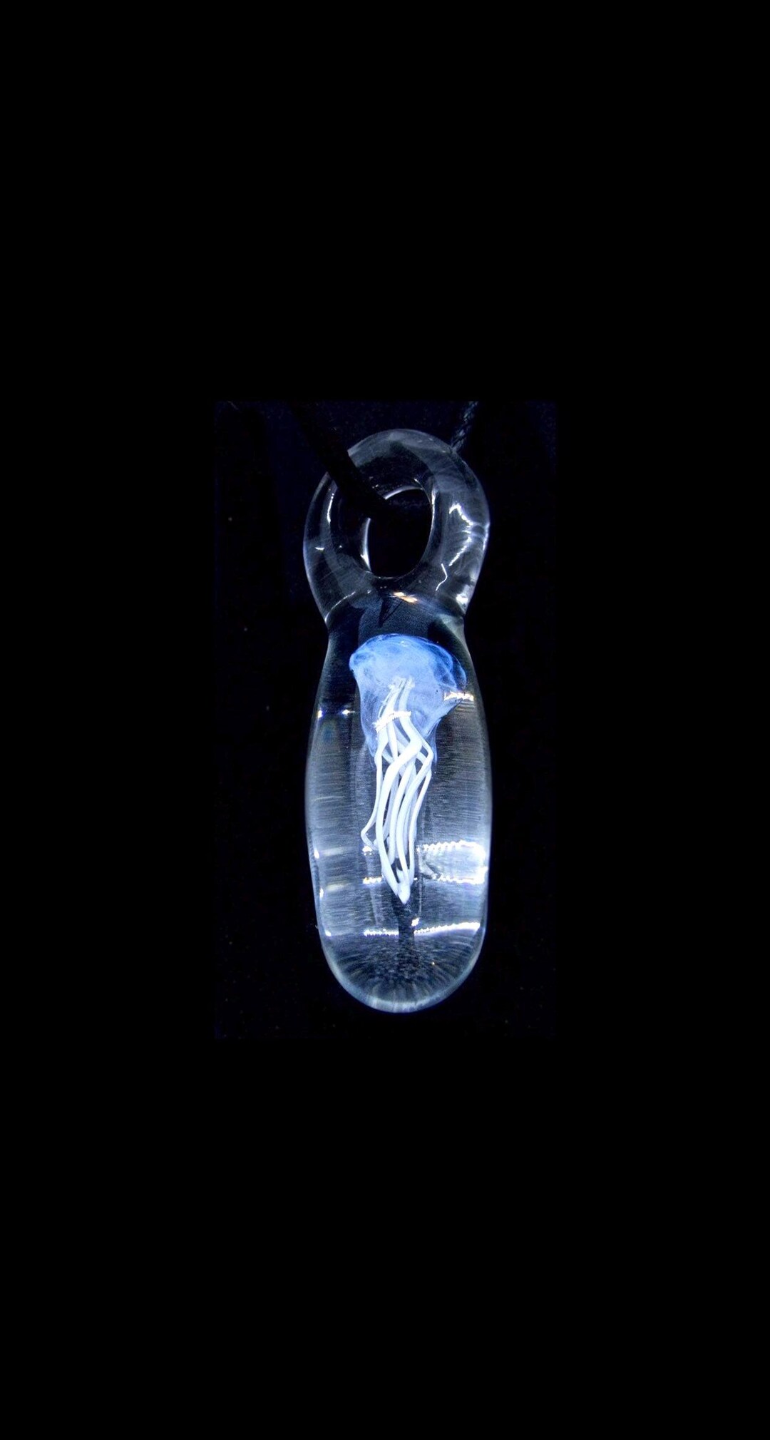 Glass Jellyfish Pendant Hand Blown Lampworking Focal Bead Ocean Sea ...