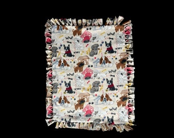 Throw Blanket Dog Fleece Brand New Handmade No-Sew Pet Blanket Dog Poodle Pug Boston Terrier Bed