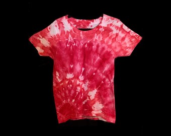 Tie-Dye T-Shirt Toddler Size 2T/3T Pink Fuchsia Corner Spiral Ice Dyed Hand Dyed Child Youth FOTL