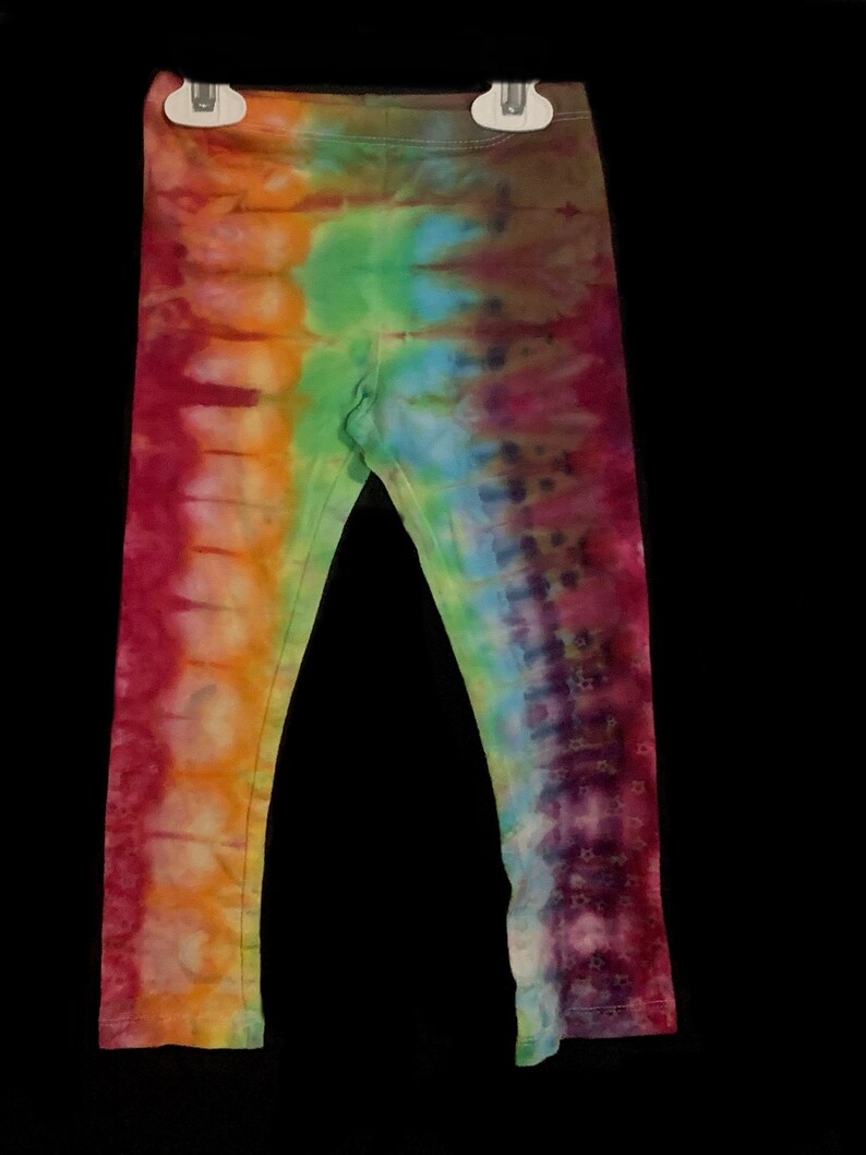 Tie-Dye Leggings Size 4T Rainbow Striped Hand Ice-Dyed Toddler Embossed Stars Galaxy Old Navy
