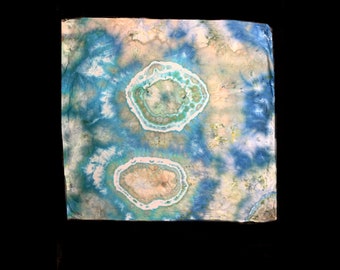 Tie-Dye Bandana Face Covering Handkerchief Blue Green Tan Face Mask Geode Galaxy Cotton Ice-dye