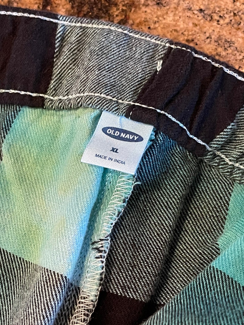 Tie-Dye Unisex Pajama Flannel Pants Size XL Ice-Dyed Hand Dyed Blue Pajamas Old Navy