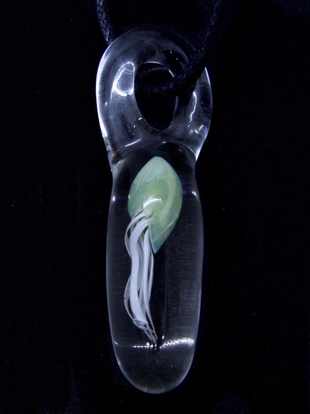 Glass Jellyfish Pendant Hand Blown Lampworking Focal Bead Ocean Sea ...