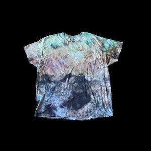Tie-Dye Short Sleeve T-Shirt Unisex Ice Dye Size Adult 3X Seafoam Green, Shiitake Mushroom, Blue-Grey, Raven Hanes