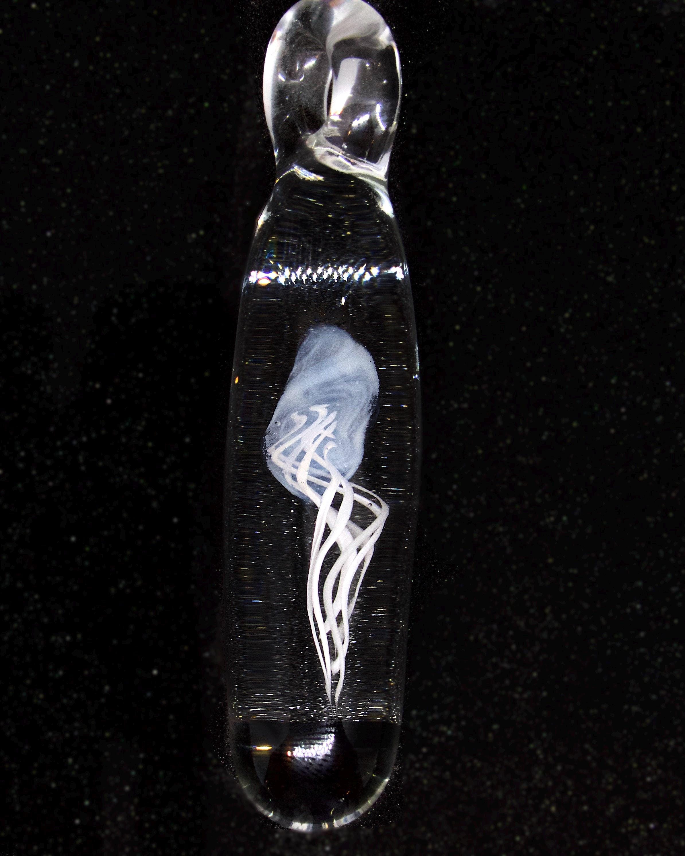 Glass Jellyfish Pendant Hand Blown Lampworking Focal Bead Ocean Sea ...