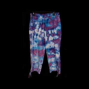 Tie-Dye Women's Cargo Capri Pants Size Medium Ice Dyed Hand Dyed Westbound