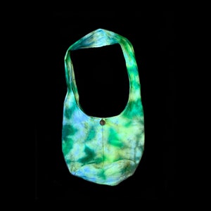 Tie-Dye Sling Bag Crossbody Boho Purse Hippie Green Splatter Large Handmade Tie Dye Ice Dye Shopping