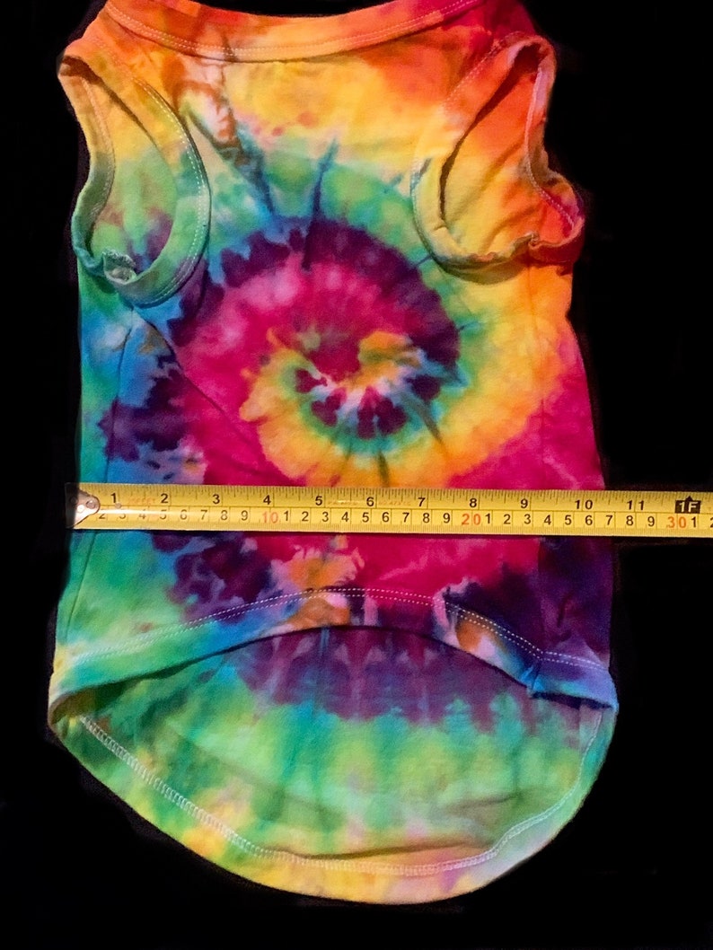Tie Dye Dog Shirt Tie-Dye Ice-Dye Dog Clothing T-Shirt Pet Shirt Rainbow Spiral Size XL Ice Dye