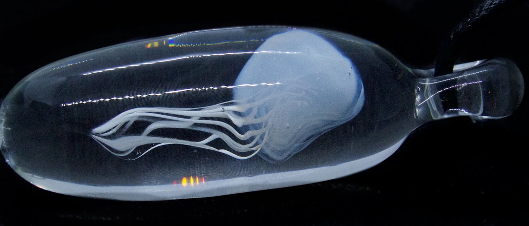 Glass Jellyfish Pendant Hand Blown Lampworking Focal Bead Ocean Sea ...