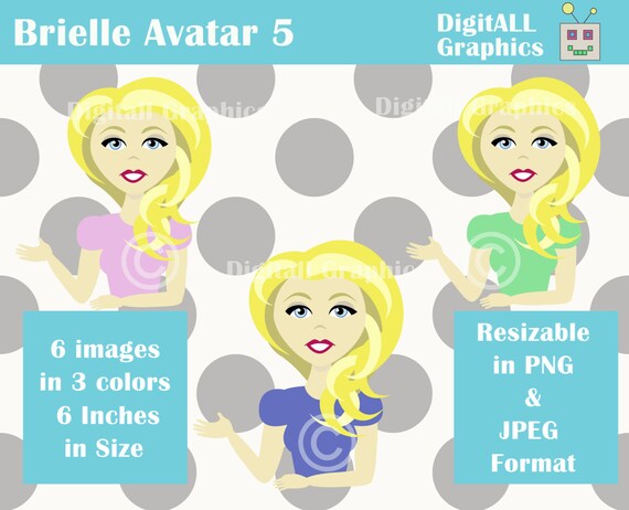 Profile Picture Character With Blonde Hair And Blue Eyes Etsy