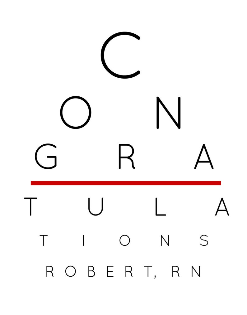 custom printable eye chart medical party decor snellen chart etsy